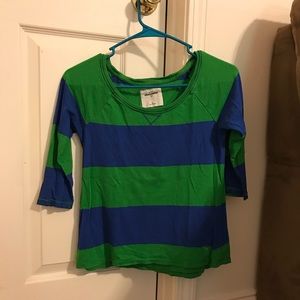 Striped 3/4 length sleeve top